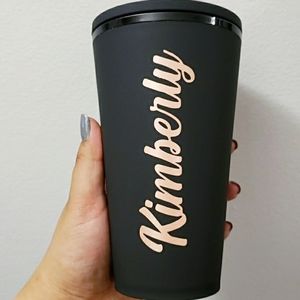 Matte black customized Starbucks tumbler